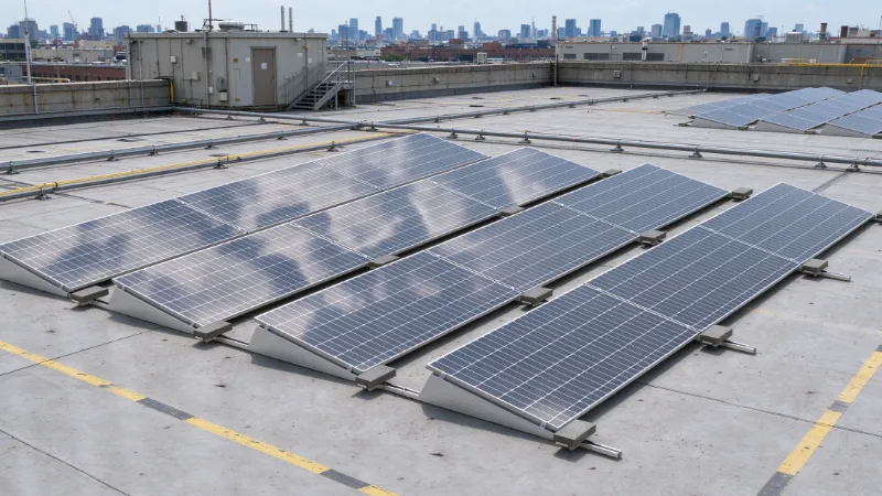 Carbon Steel Ballasted Solar Flat Roof Mounting